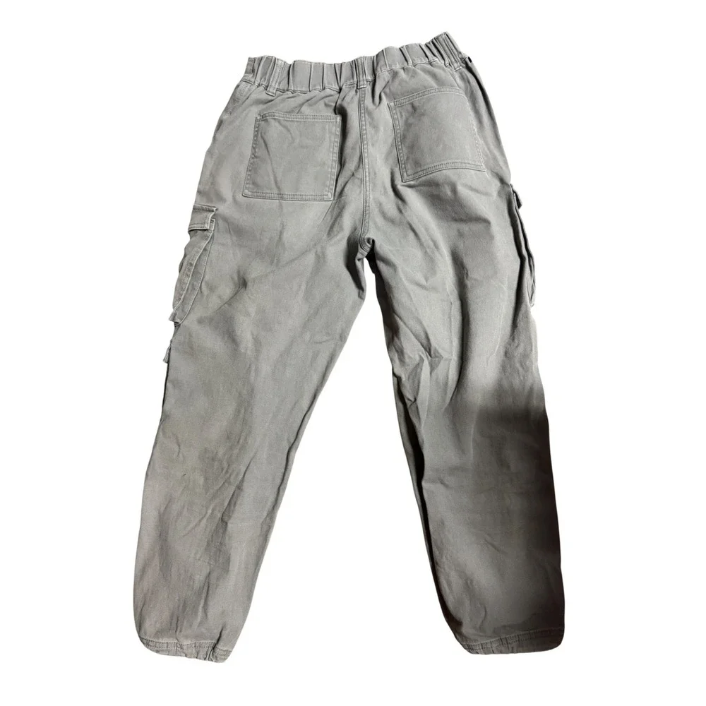 Oak + Fort Green High Waisted Multi Pocket Cargo Pants Cropped Joggers S Medium - Picture 7 of 12